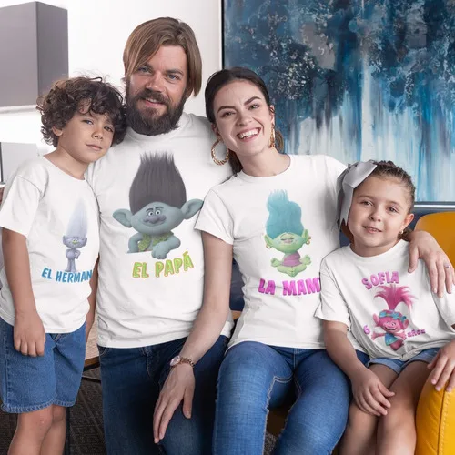 Playeras personalizadas a juego para toda la familia en fiesta