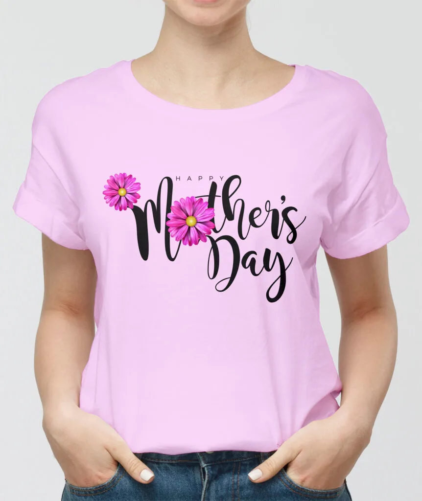 Playera personalizada con diseño de margaritas para el día de la madre
