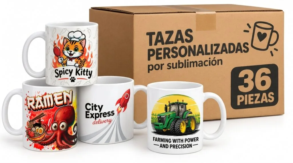 Caja de tazas personalizadas por mayoreo
